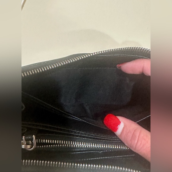 PRADA Black Saffiano Leather
Striped Zip Around Wallet - Picture 3 of 13